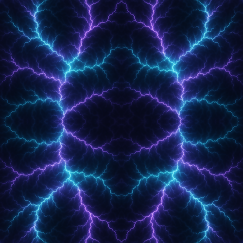Futuristic and Sci-Fi - Electric Plasma Lightning Fractals In Violet And Aqua - Pattern - Digital File Digital My Custom Designs PDF