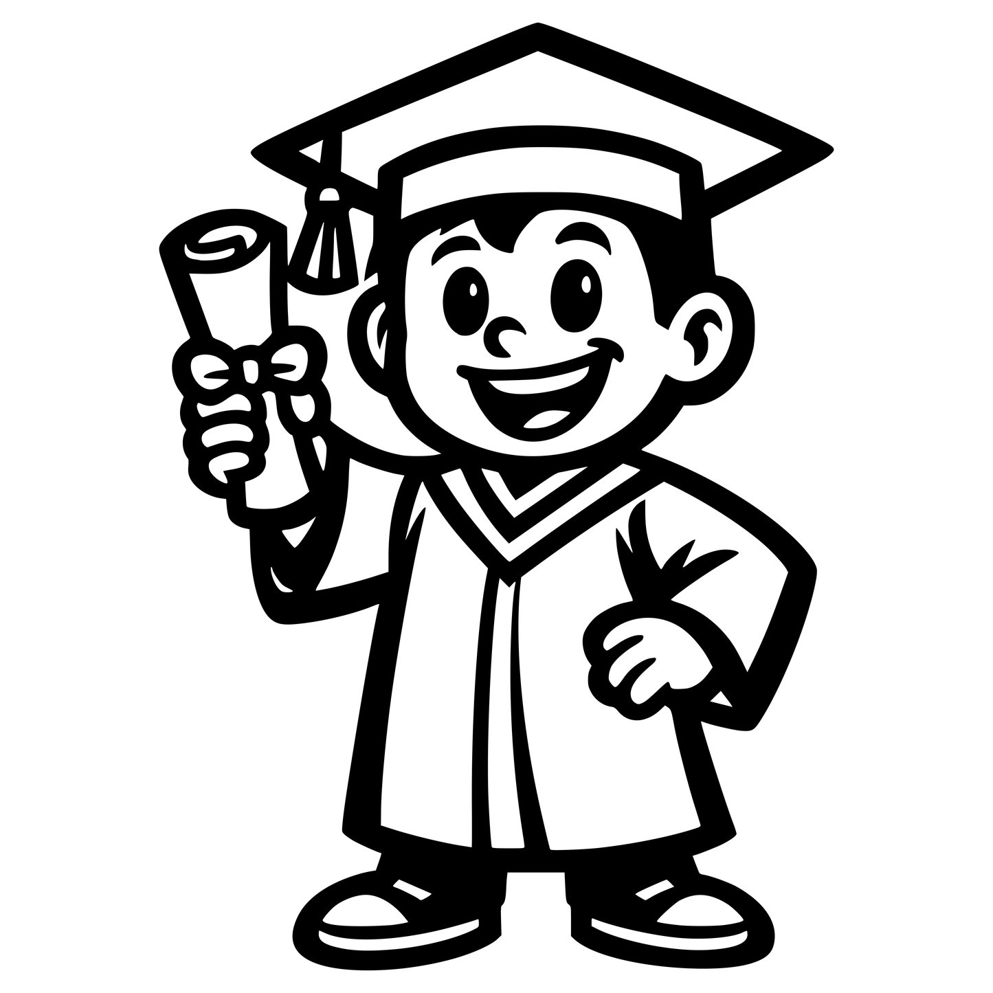 Cartoon Kid Graduating - Vector Graphics - Digital File Digital My Custom Designs PDF