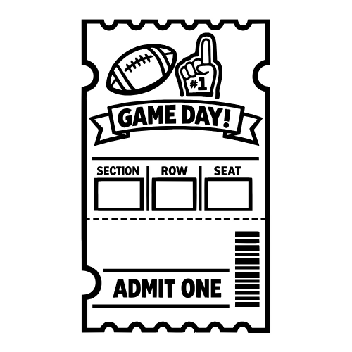 Cartoon Game-Day Ticket - Vector Graphics - Digital File Digital My Custom Designs PDF
