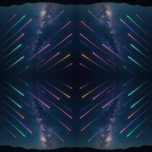 Nature and Landscape - Meteor Shower Streaks With Colorful Trails - Pattern - Digital File