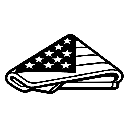 Flag Folded Outline - Digital File - XCS Friendly Digital My Custom Designs PDF