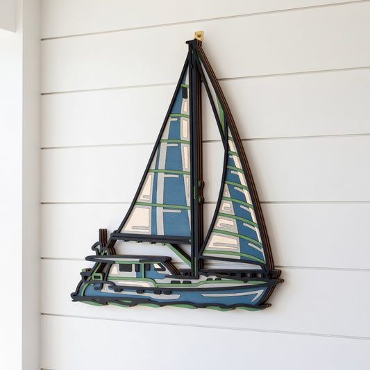 Yacht - Layered Line Design - Digital File - My Custom Designs Digital My Custom Designs