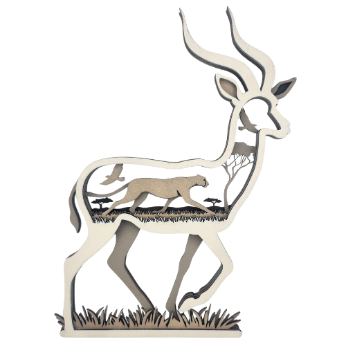 Gazelle Layered Nature Wall Decor Digital My Custom Designs