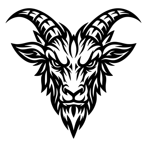 Tribal Goat Head Illustration - Vector Graphics -Digital File Digital My Custom Designs PDF