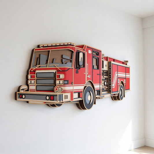 Firetruck - Layered Line Design - Digital File Digital My Custom Designs