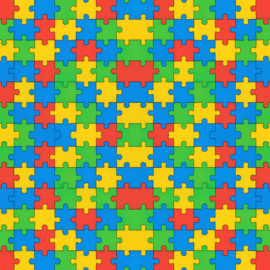 Geometric Abstract - Candy-bright Puzzle Piece Grid Pattern - Digital File Digital My Custom Designs PDF