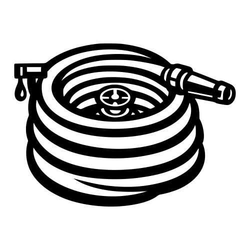 Coiled Fire Hose with Nozzle and Coupling - Vector Graphics - Digital File Digital My Custom Designs PDF
