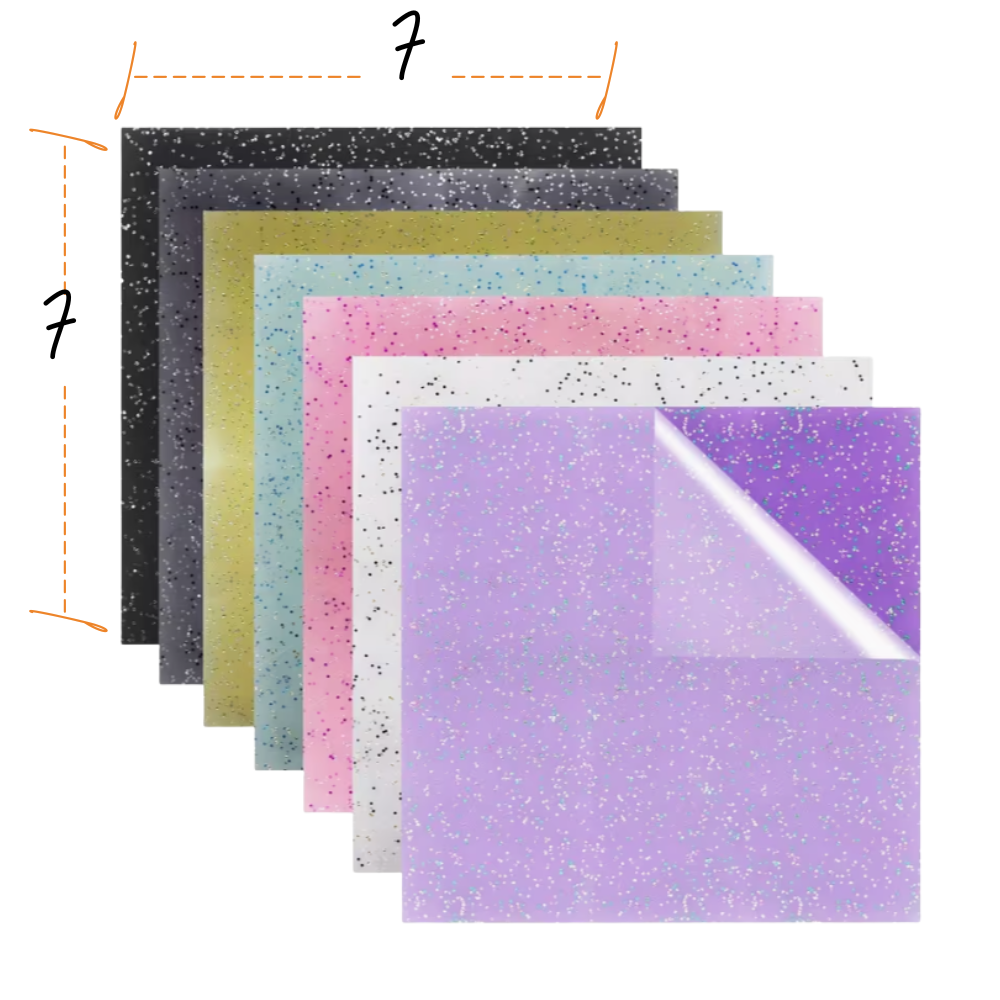 Jelly Glitter Acrylic Sheets, 7 x 7 inches - Seller Supplies My Custom Designs