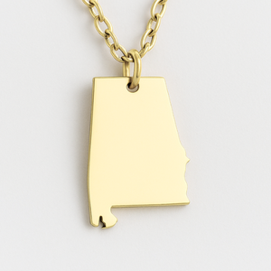 Personalized Silver & Gold Alabama Pendant Necklace