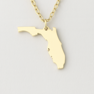 Personalized Gold & Silver Florida Pendant Necklace