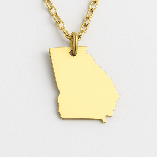 Engravable Gold & Silver Georgia Pendant Necklace Jewelry My Custom Designs Gold