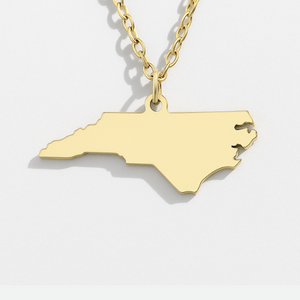 Personalized Gold & Silver North Carolina Pendant Necklace