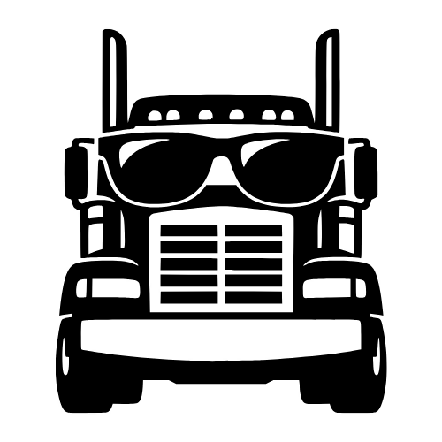Truck Wearing Sunglasses Silhouette - Vector Graphics - Digital File Digital My Custom Designs PDF