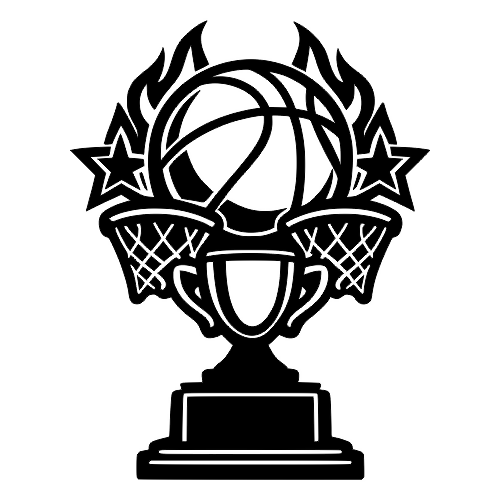 Basketball Trophy with Flames - Digital File - XCS Friendly Digital My Custom Designs PDF