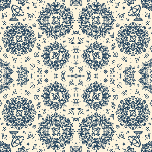 Technology and Digital - High-Tech Satellite Dish Mandalas - Pattern - Digital File