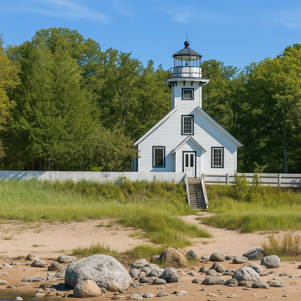 Mission Point Lighthouse - Old Mission Peninsula - Michigan United States - Rendered - Digital File Digital My Custom Designs PDF