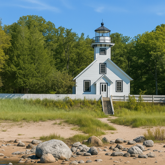 Mission Point Lighthouse - Old Mission Peninsula - Michigan United States - Rendered - Digital File Digital My Custom Designs PDF