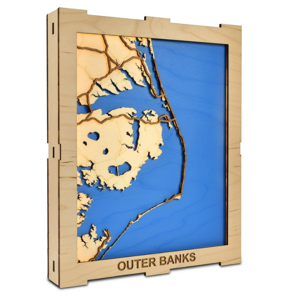 Outer Banks - Layered Map Box - Digital File Digital My Custom Designs SVG