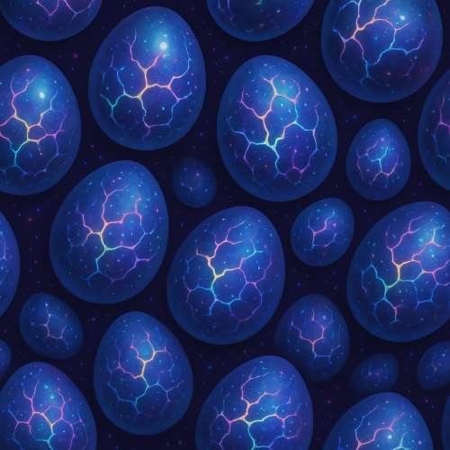 Fantasy and Myth - Iridescent Dragon Eggs With Cosmic Cracks - Pattern - Digital File Digital My Custom Designs PDF