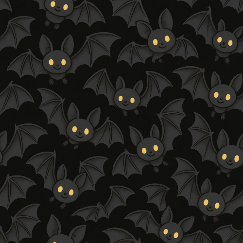 Holiday and Seasonal - Cartoon Bats With Glowing Eyes - Pattern - Digital File Digital My Custom Designs PDF