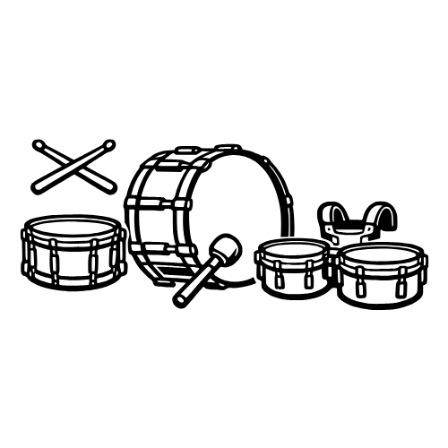 Cartoon Drumline Sketch - Vector Graphics - Digital File Digital My Custom Designs PDF
