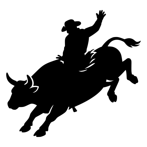 Bull Rider Silhouette - Vector Graphics - Digital File