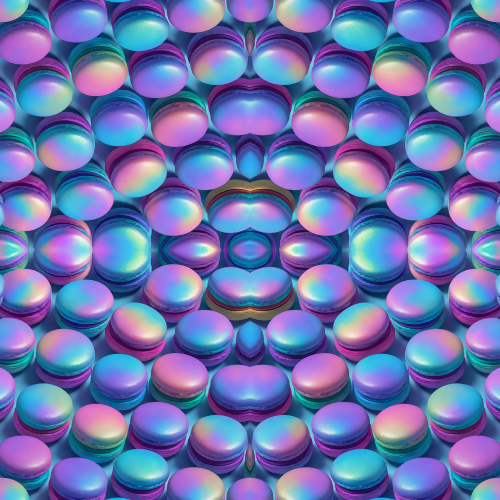 Food and Drinks - Colorful Macarons With Holographic Shells - Pattern - Digital File Digital My Custom Designs PDF