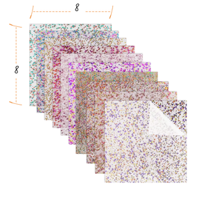 Set of 10 Holographic Glitter Acrylic Sheets 8 x 8 inches - Seller Supplies My Custom Designs