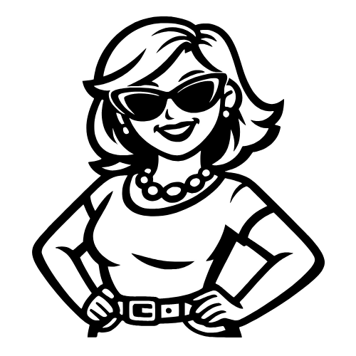 Cartoon Mom with Sunglasses - Digital File - XCS Friendly