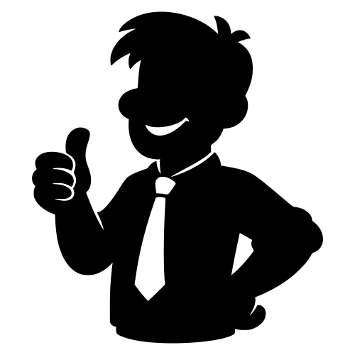 Cartoon Dad Silhouette with Thumbs-up - Vector Graphics - Digital File DIgital My Custom Designs PDF
