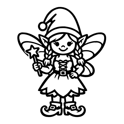 Fairy Gnome Outline - Vector Graphics - Digital File Digital My Custom Designs PDF