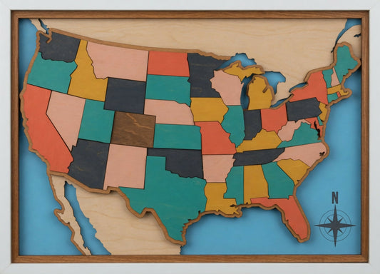 United States - Puzzles - Laser & Color Print - Digital File