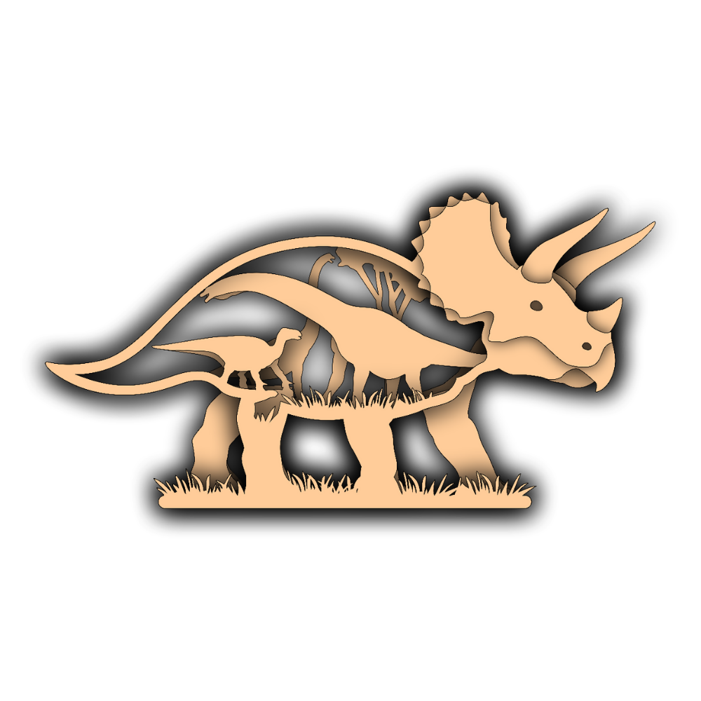Triceratops - Layered Nature Design - Dinosaur - Digital File Digital My Custom Designs ZIP File