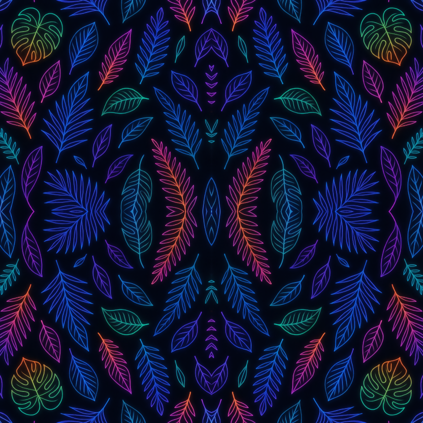 Floral and Botanical - Neon Tropical Jungle Leaves - Pattern - Digital File Digital My Custom Designs PDF
