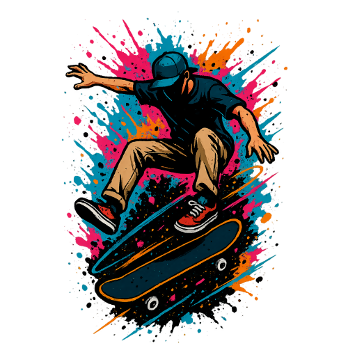 Pop Culture Fandom - Kickflip graffiti - T Shirt Design - Digital File Digital My Custom Designs 300 DPI PNG