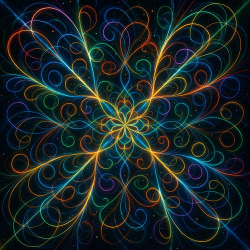 Futuristic and Sci-Fi - Quantum Particle Trails Forming A Kaleidoscope - Pattern - Digital File Digital My Custom Designs PDF