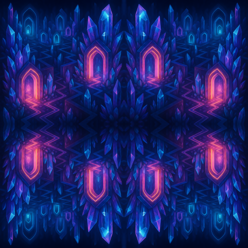 Fantasy and Myth - Neon Crystal Labyrinth Portals - Pattern - Digital File Digital My Custom Designs PDF