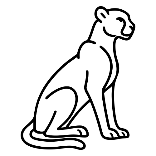 Cheetah Outline Sketch - Digital File - XCS Friendly Digital My Custom Designs PDF