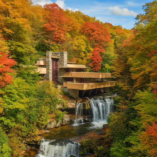 Fallingwater (Frank Lloyd Wright) - Pennsylvania United States - Rendered - Digital File Digital My Custom Designs PDF