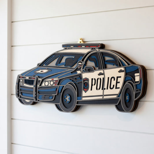 Police Car - Layered Line Design - Digital File Digital My Custom Designs