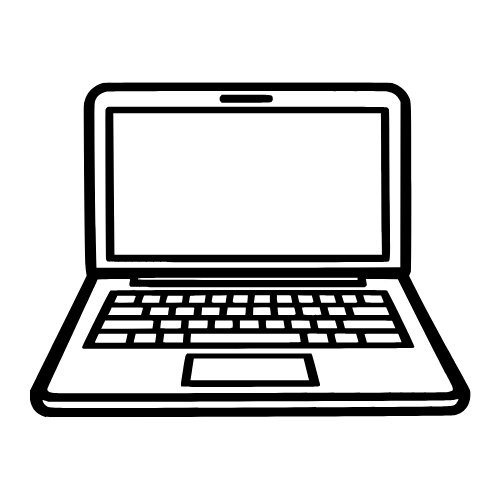 Cartoon Laptop Outline - Vector Graphics - Digital File Digital My Custom Designs PDF