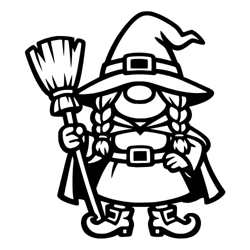 Cartoon Witch Gnome - Vector Graphics - Digital File Digital My Custom Designs PDF