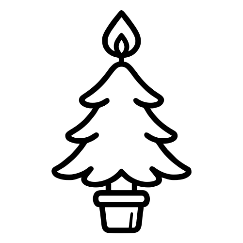 Tree Candle Outline - Digital File - XCS Friendly Digital My Custom Designs PDF