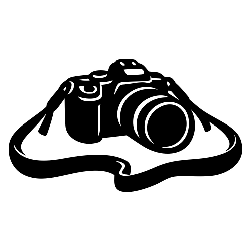 DLSR Camera Silhouette with Strap - Vector Graphics - Digital File Digital My Custom Designs PDF