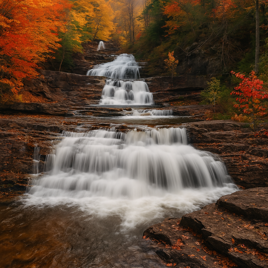 Kent Falls - Kent Falls State Park - Connecticut United States - Rendered - Digital File Digital My Custom Designs PDF