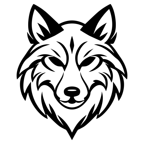 Wolf Face Silhouette - Digital File - XCS Friendly Digital My Custom Designs PDF