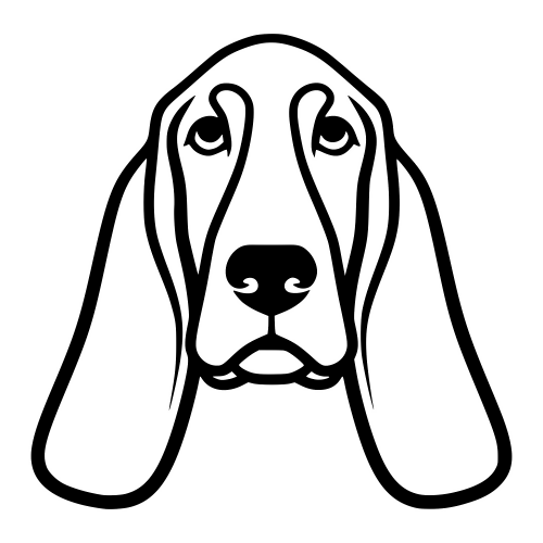 Basset Hound Ears Face - Digital File - Friendly Digital My Custom Designs PDF