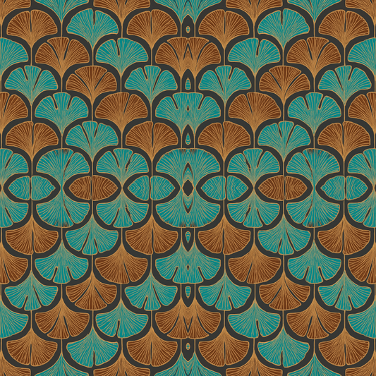 Floral and Botanical - Art-Deco Ginkgo Leaves - Pattern - Digital File Digital My Custom Designs PDF