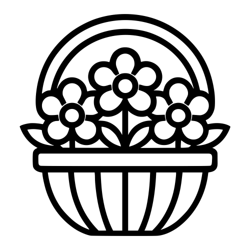 Flower Basket Outline - Digital File - XCS Friendly Digital My Custom Designs PDF