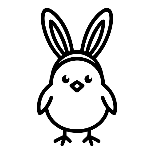 Chick with Bunny Ears - Digital File - XCS Friendly Digital My Custom Designs PDF